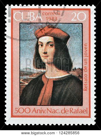 CUBA - CIRCA 1983 : Cancelled postage stamp printed by Cuba, that shows Portrait of Pietro Bembo.