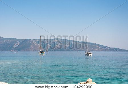 Yachts on the Ionian Sea with Itaka Island in the background Greece
** Note: Visible grain at 100%, best at smaller sizes