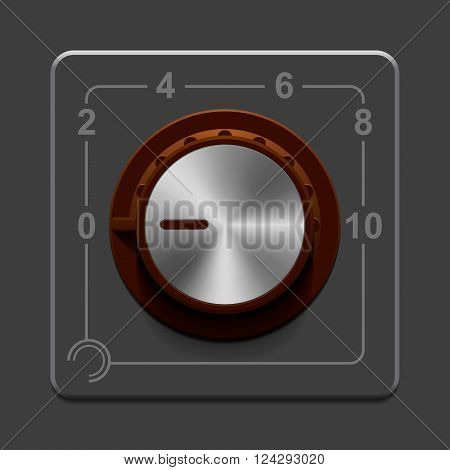 Vector brown switch on grey background .