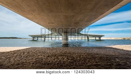 Jose Ignacio Uruguay March 08 2016 - A new bridge on a Uruguayan lagoon Garzon affording 360-degree views replaces a system of slow rafts which allowed only two cars to pass at time
