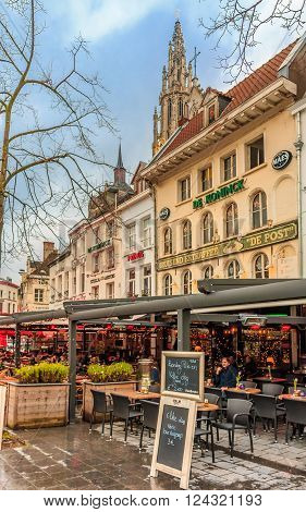 Restaurants On The Central Square Of Antwerp