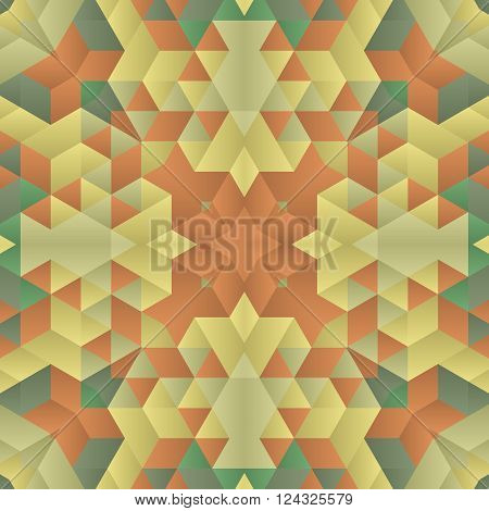 Symmetrical background element with bold geometrical patterns and stylized floral pattern. For wallpaper, pattern fills, web page background, surface textures for print and dalle production.