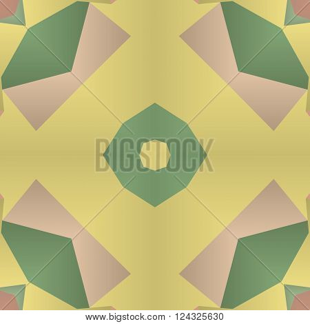 Symmetrical background element with bold geometrical patterns and stylized floral pattern. For wallpaper, pattern fills, web page background, surface textures for print and dalle production.
