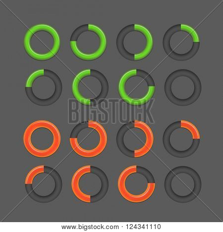 Different circle charts infographic elements