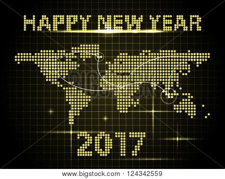 Global network connection concept. New Year celebration. Vector Illustration. EPS 10.