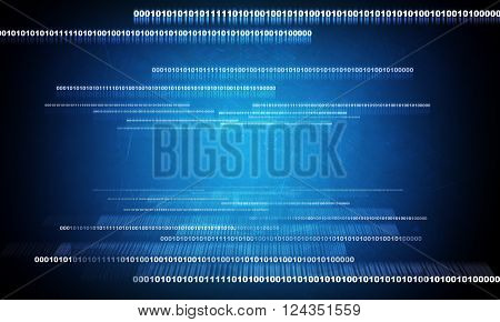 Abstract blue background with numbers and lines, technology concept