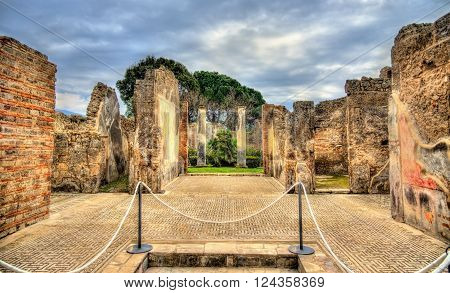 Ruins of Roman houses in Pompeii - Italy