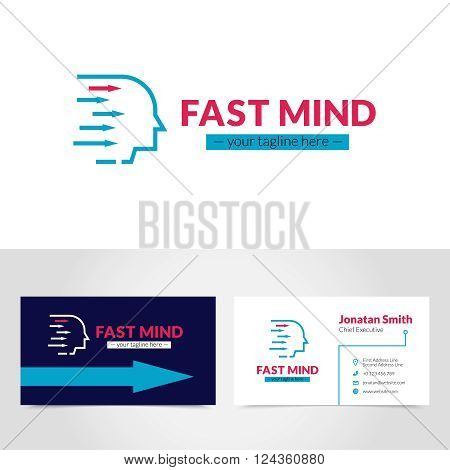 Easy to create online and personalize business card logo design printable with your own tagline vector illustration
