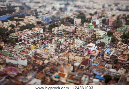 India Bird's eye view of Tiruchirappalli (tilt shift lens)