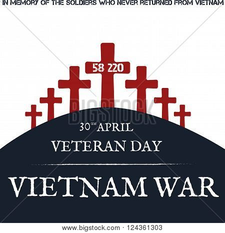 Vietnam war. Remembrance day. Vector illustration Patriotic card