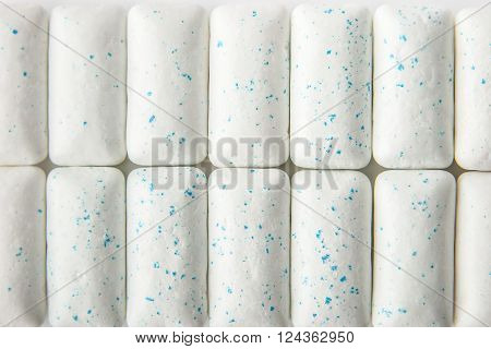Chewing gums background horizontal top view pattern
