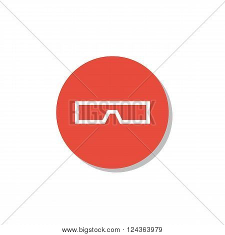 3D Glass Icon In Vector Format. Premium Quality 3D Glass Icon. Web Graphic 3D Glass Icon Sign On Red