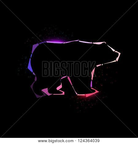Vector illustration of a Space bear on black background