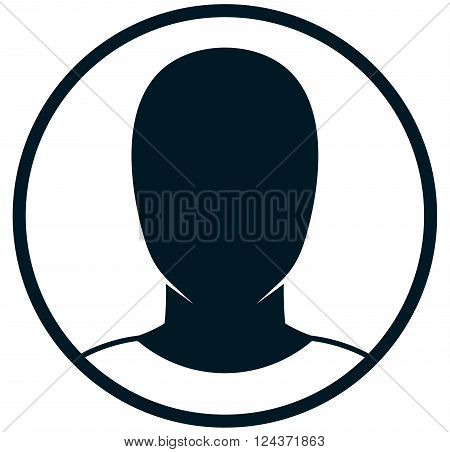 Man head silhouette vector icon isolated on white