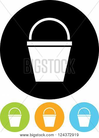 Bucket vector icon line illustration isolated on white