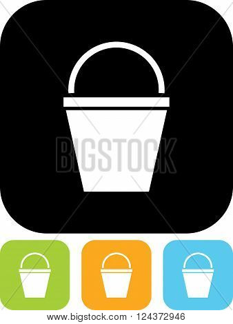 Bucket vector icon line illustration isolated on white
