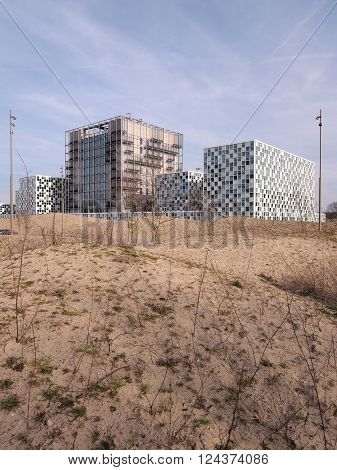 The Hague Netherlands - March 27 2016: The new International Criminal Court at the 2015 opened building.