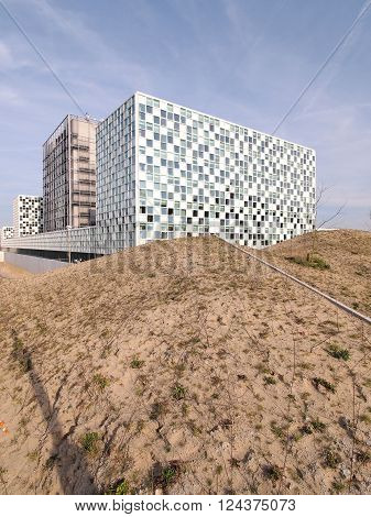 The Hague Netherlands - March 27 2016: The new International Criminal Court at the 2015 opened building.