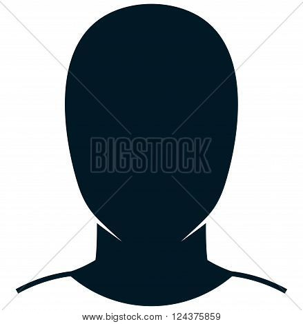 Human head and shoulders simple illustration isolated on white