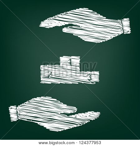 Sofa sign. Flat style icon. Flat style icon with scribble effect