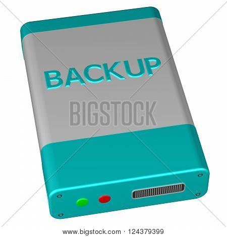 Concept - Backup isolated on white background. 3D render.