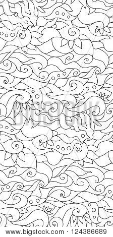 Decorative nature ornamental seamless pattern. Zen-tagle style and mehndi style.