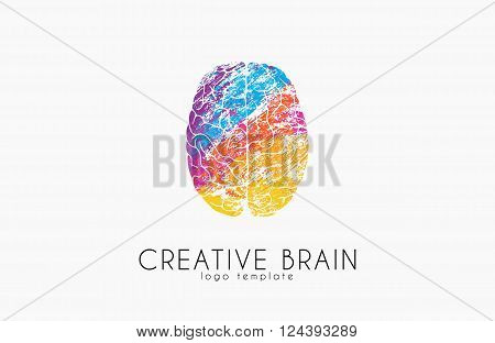 Brain logo. Color brain logo design. Creative brain. creative logo.