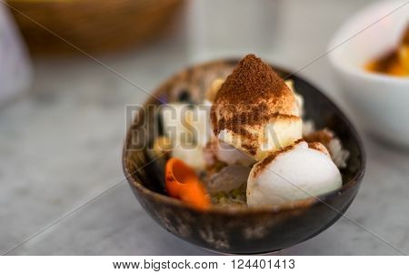 local ice cream in the old town Songkhla Province Thailand