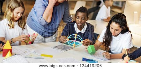 Education School Teacher Student Digital Tablet Technology Concept