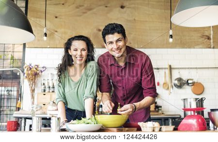 Couple Cooking Hobby Lifestyle Concept