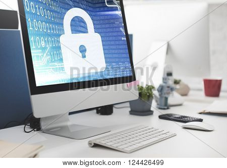 Padlock Lock Binary Code Graphics Concept