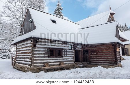 ZUBEREC, SLOVAKIA - FEBRUARY 15: Open-air musem at village Zuberec on February 15, 2016 in Zuberec