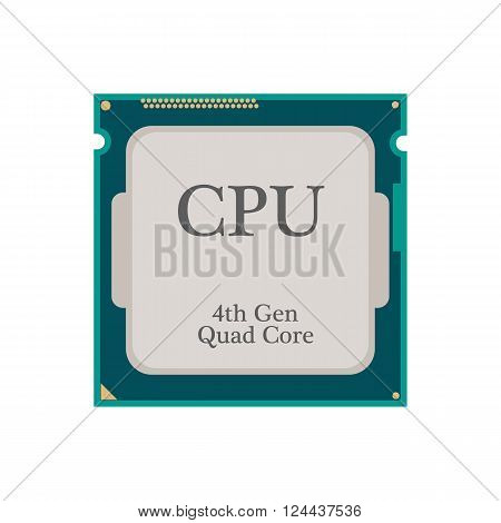 CPU Processor icon on the white background. Vector illustration