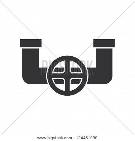 Pipe with valve icon. Vector illustration. - stock vector