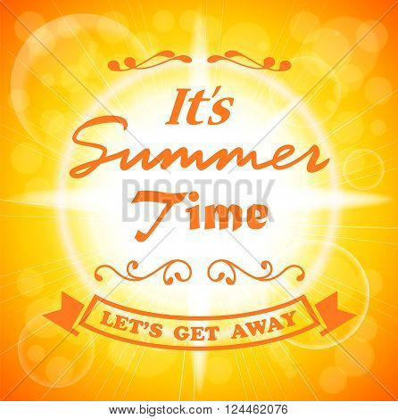 vector illustration ofSummer sunshine background isolated on white