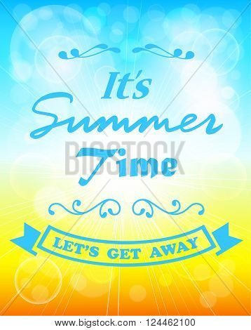 vector illustration ofSummer sunshine background isolated on white