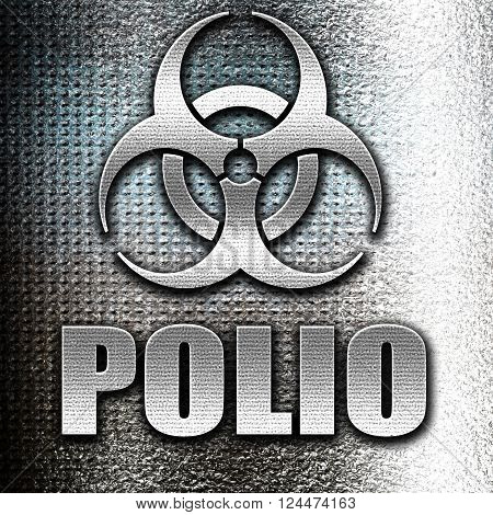 Grunge metal Polio concept background with some soft smooth lines
