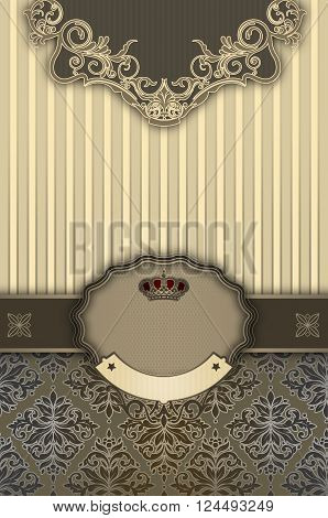 Luxury vintage background with decorative borderframe and old-fashioned patterns. Vintage invitation card or cover-book design.