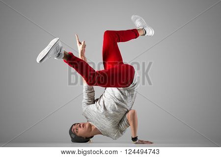Young Break-dancer Practice