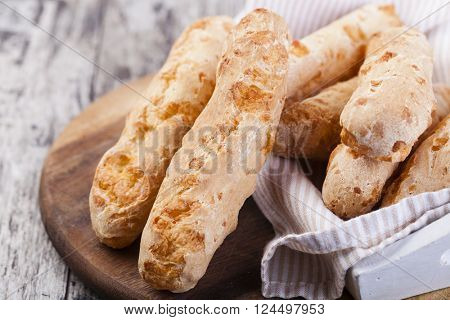 gougeres on a woodwn table