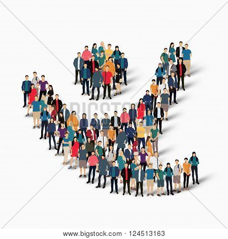 Isometric set of styles , dancing man , web infographics concept  illustration of a crowded square, flat 3d. Crowd point group forming a predetermined shape. Creative people. - Vector Illustration. Stock vector.