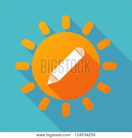Long Shadow Sun With A Pencil
