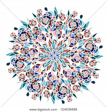Ornamental round geometric pattern. Coloful vector illustration