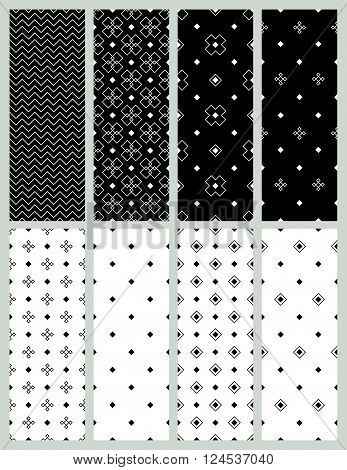 set of vector seamless patterns with geometric ornaments