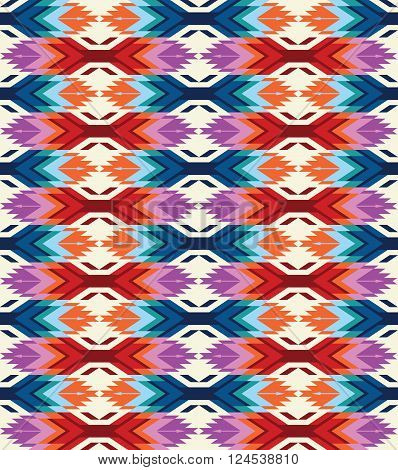 Tribal seamless colorful geometric pattern. Ethnic vector texture.Traditional ornament.