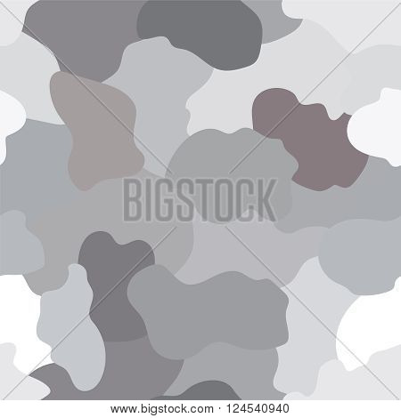 Illustrated grey and black camouflage background with a seamless design
