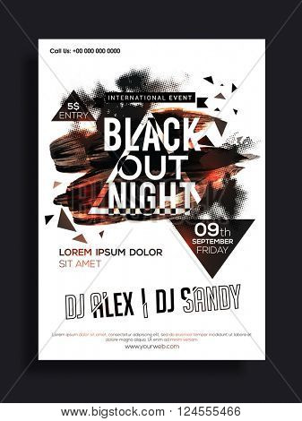 Abstract brush strokes decorated, Template, Banner or Flyer design for Musical Party celebration. 