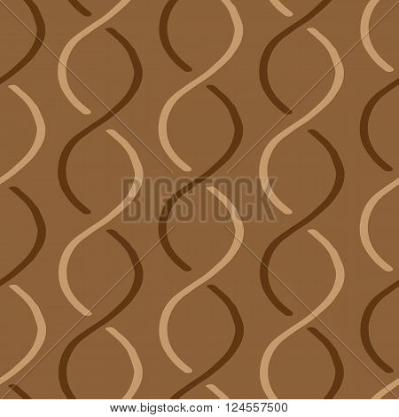 Seamless pattern brown waves on brown background