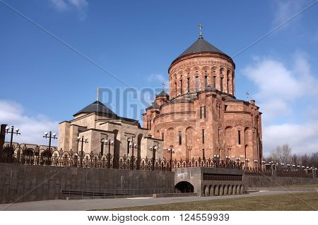 Armenian church complex in Moscow Cathedral of the Transfiguration of the Lord the residence of the Patriarchal Exarch Classical Armenian architecture