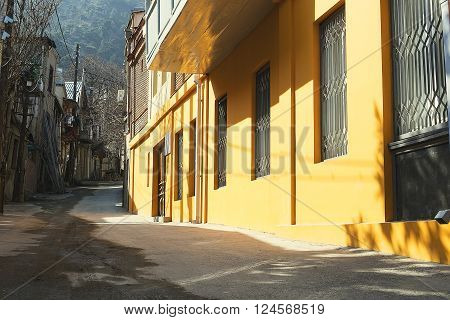 One of the streets in the Old Town of Tbilisi Georgia on a spring day